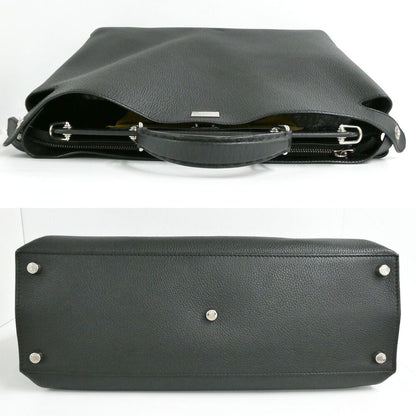 Fendi Peekaboo Iconic Essential Selleria Black Silver 2-Way Handbag — view 3