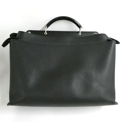 Fendi Peekaboo Iconic Essential Selleria Black Silver 2-Way Handbag — view 2