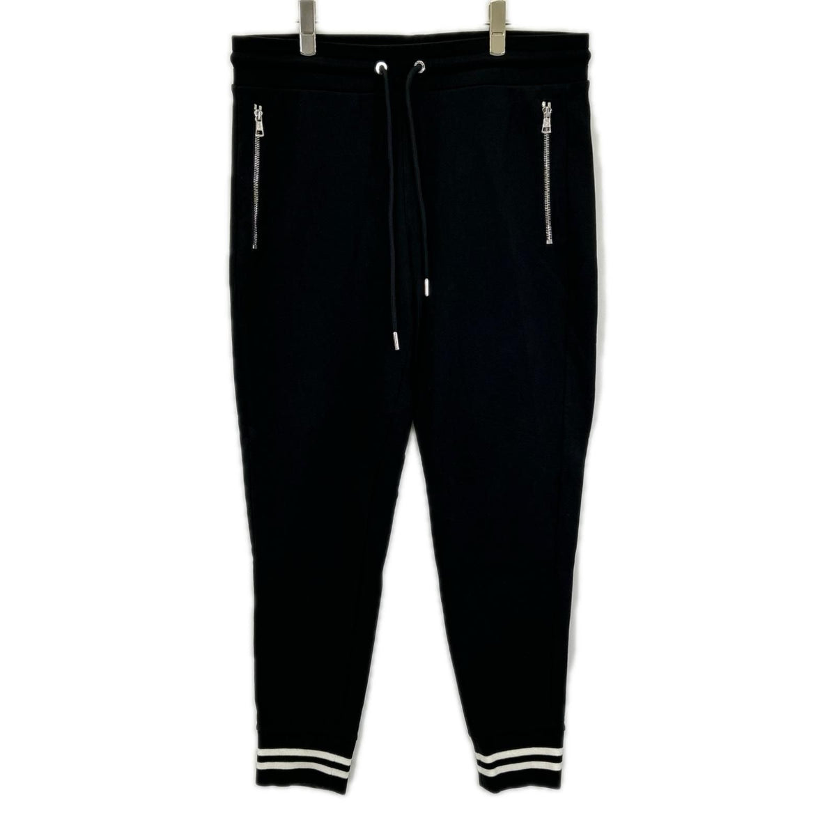 Moncler Black Leather Patch Pantalone Lungo Sweatpants Pants