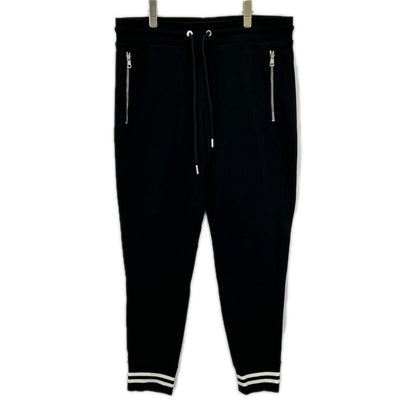 Moncler Black Leather Patch Pantalone Lungo Sweatpants Pants