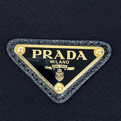 Prada Black Triangle Logo Wool Mini Skirt 38 — view 7
