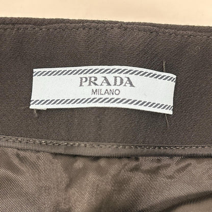 Prada Black Triangle Logo Wool Mini Skirt 38 — view 3