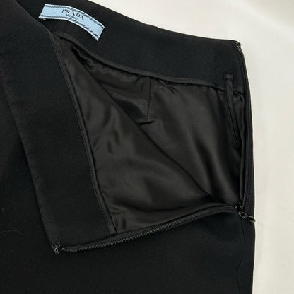 Prada Black Triangle Logo Wool Mini Skirt 38 — view 8