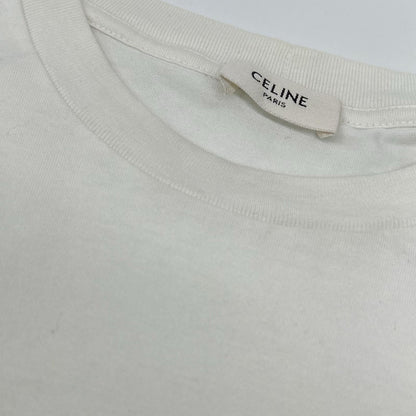 Celine White Cropped Length Short Sleeve T-Shirt XS — view 6