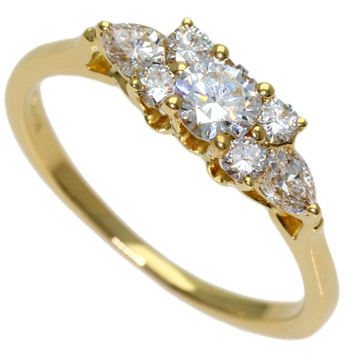 Tiffany & Co Seven Stone Diamond Ring 18k Yellow Gold