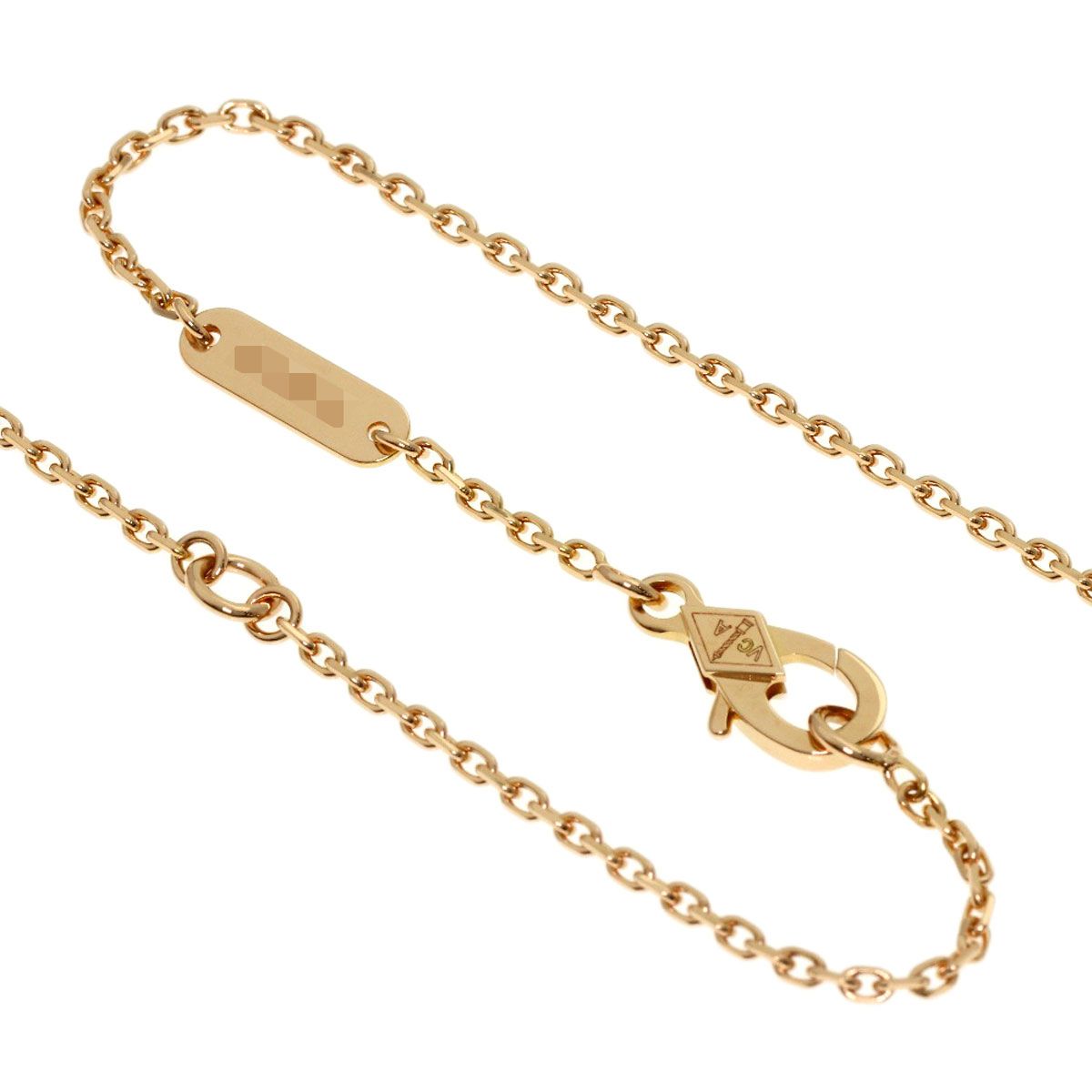 Van Cleef & Arpels Vintage Alhambra Onyx Diamond Necklace 18k Pink Gold — view 3
