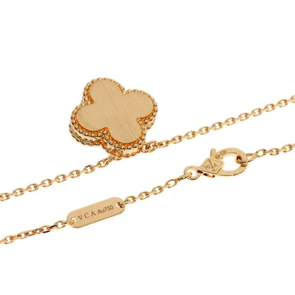 Van Cleef & Arpels Vintage Alhambra Onyx Diamond Necklace 18k Pink Gold — view 2