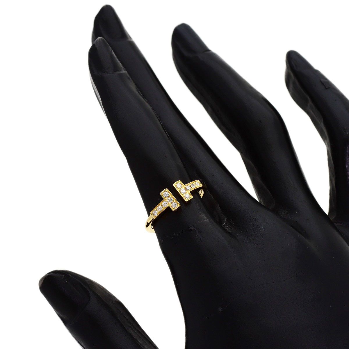 Tiffany & Co T Wire Diamond Ring 18k Yellow Gold — view 7