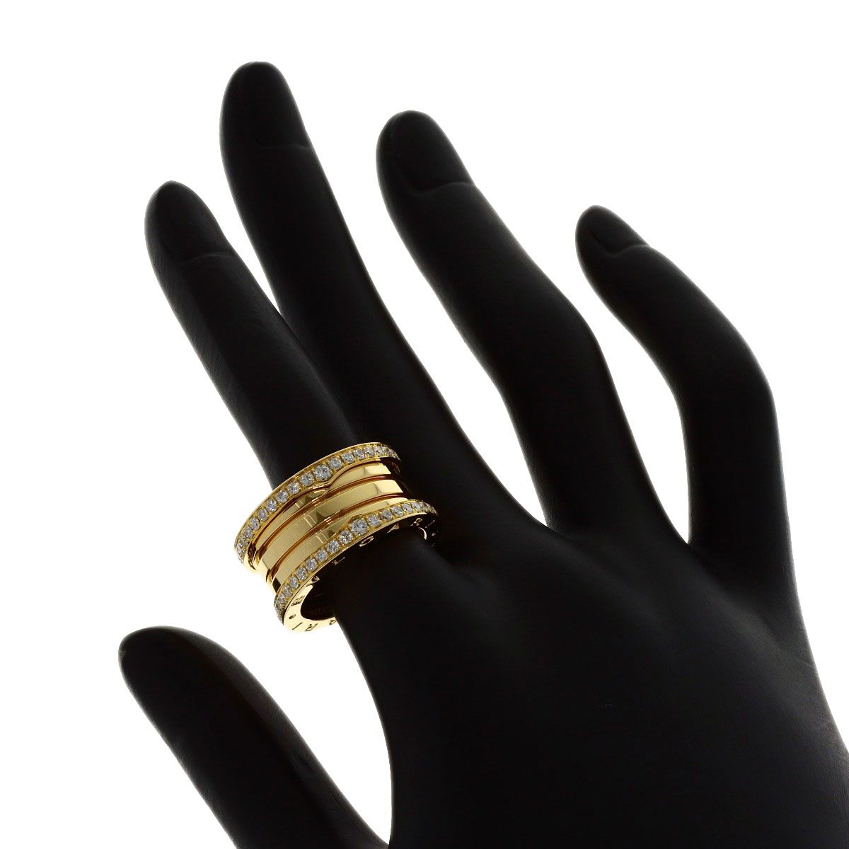 Bvlgari B.zero1 Edge Diamond Band 54 Ring 18k Yellow Gold — view 6