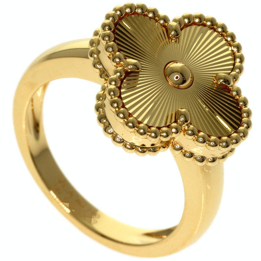 Van Cleef & Arpels Vintage Alhambra Guilloche 50 Ring 18k Yellow Gold