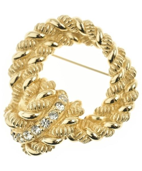 Dior Rhinestone Bleached Vintage Brooch Corsage Gold