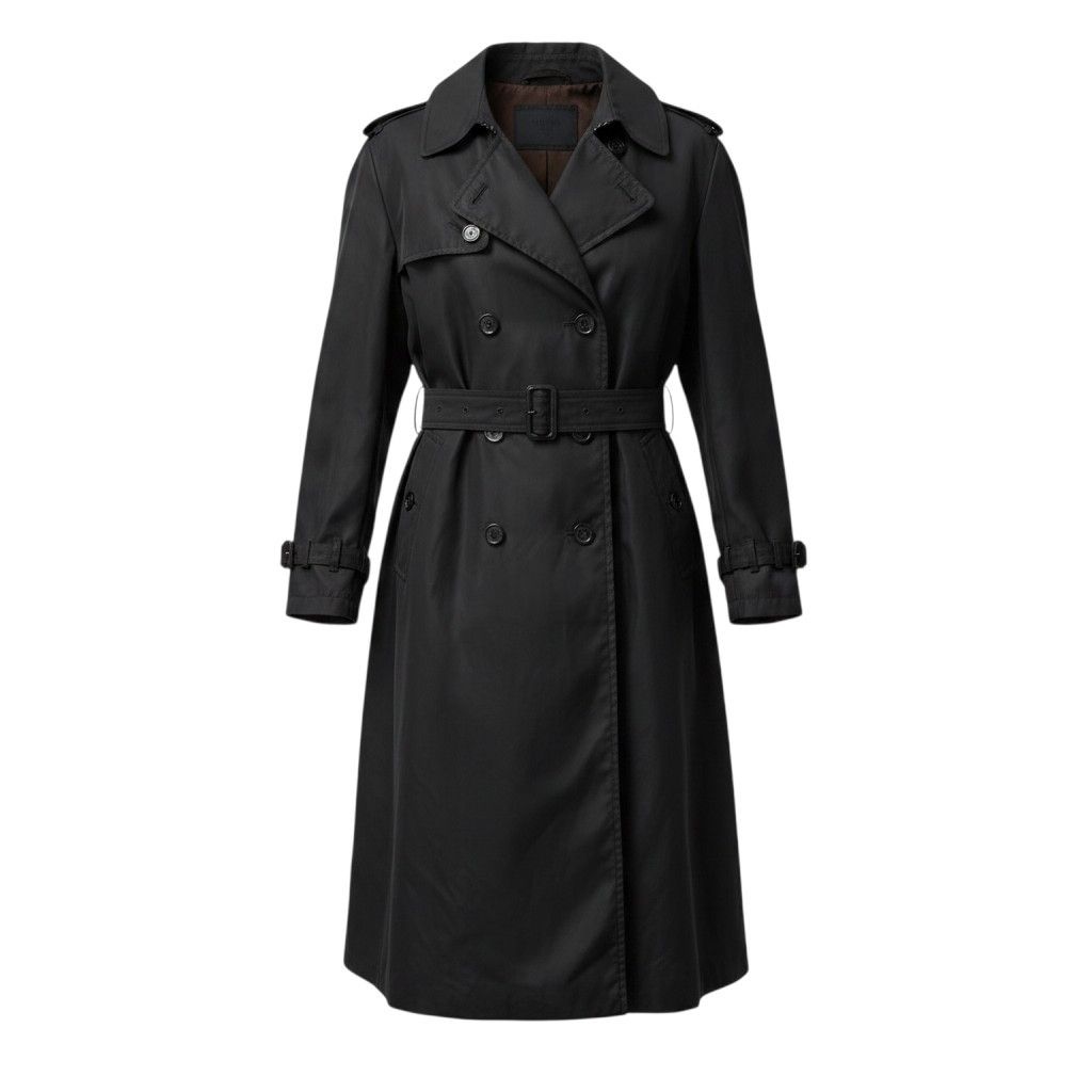 Prada Nylon Trench Coat Long Black S
