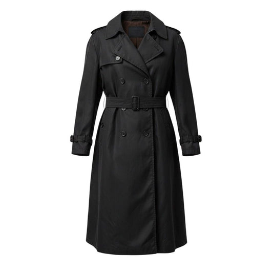 Prada Nylon Trench Coat Long Black S