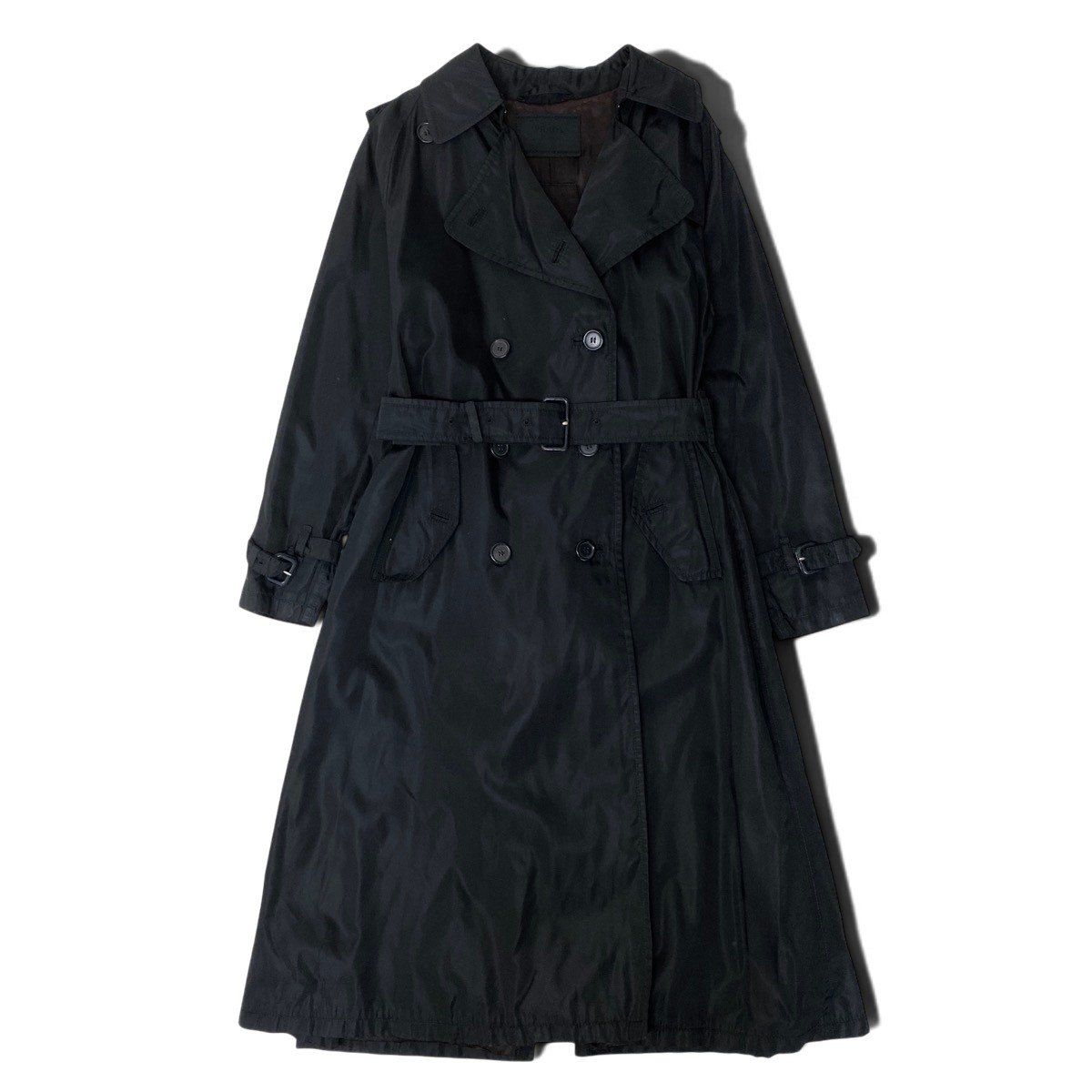 Prada Nylon Trench Coat Long Black S — view 2