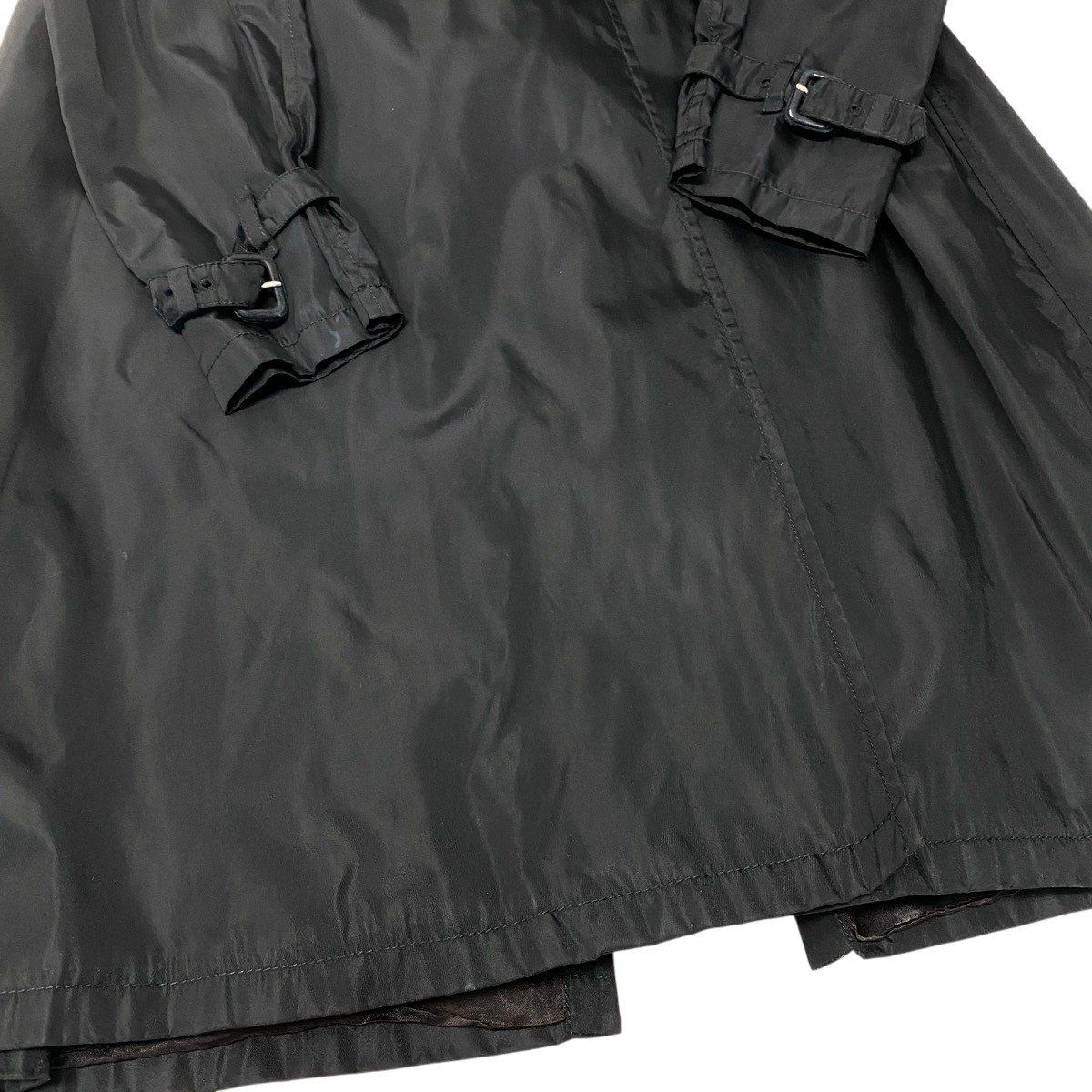 Prada Nylon Trench Coat Long Black S — view 5
