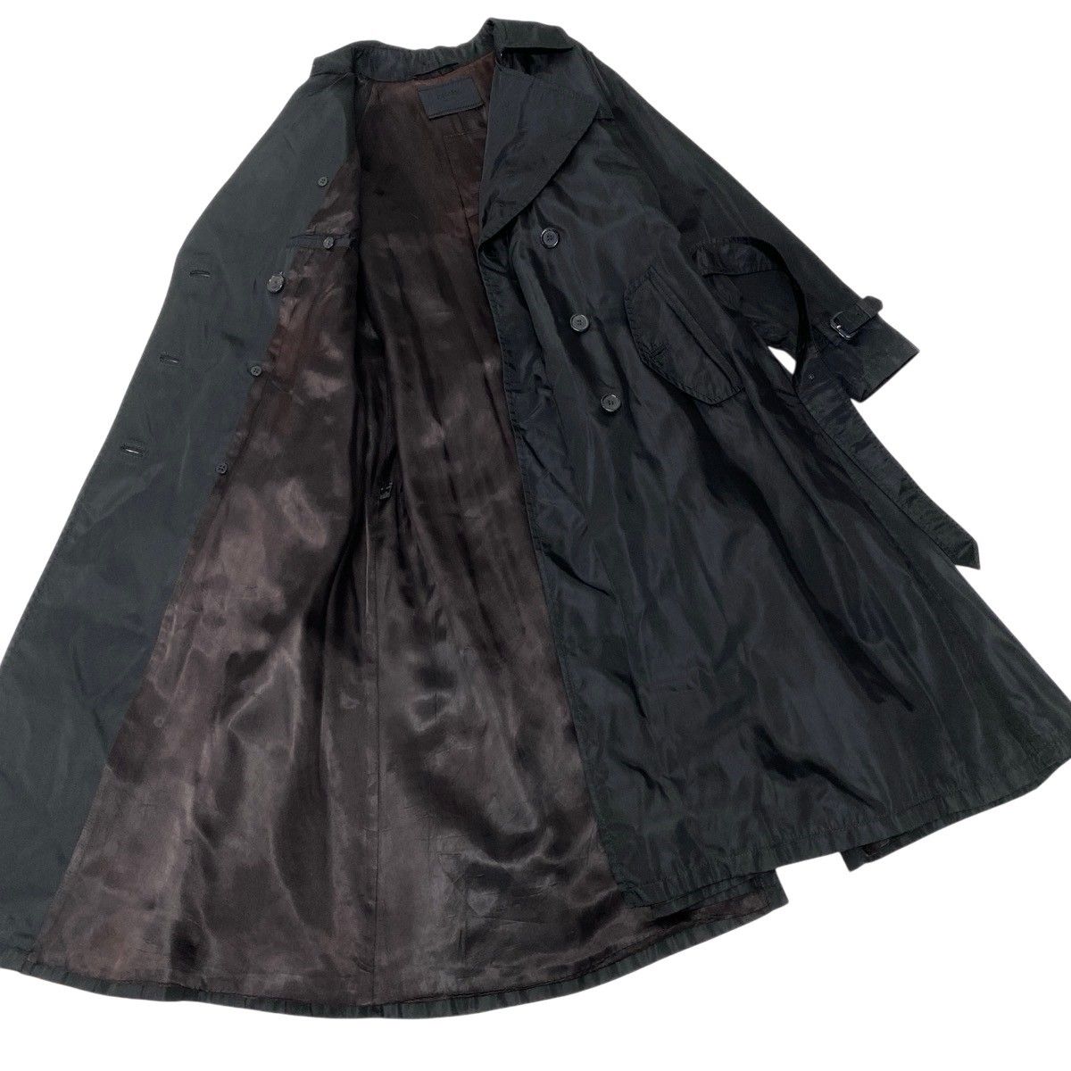 Prada Nylon Trench Coat Long Black S — view 6