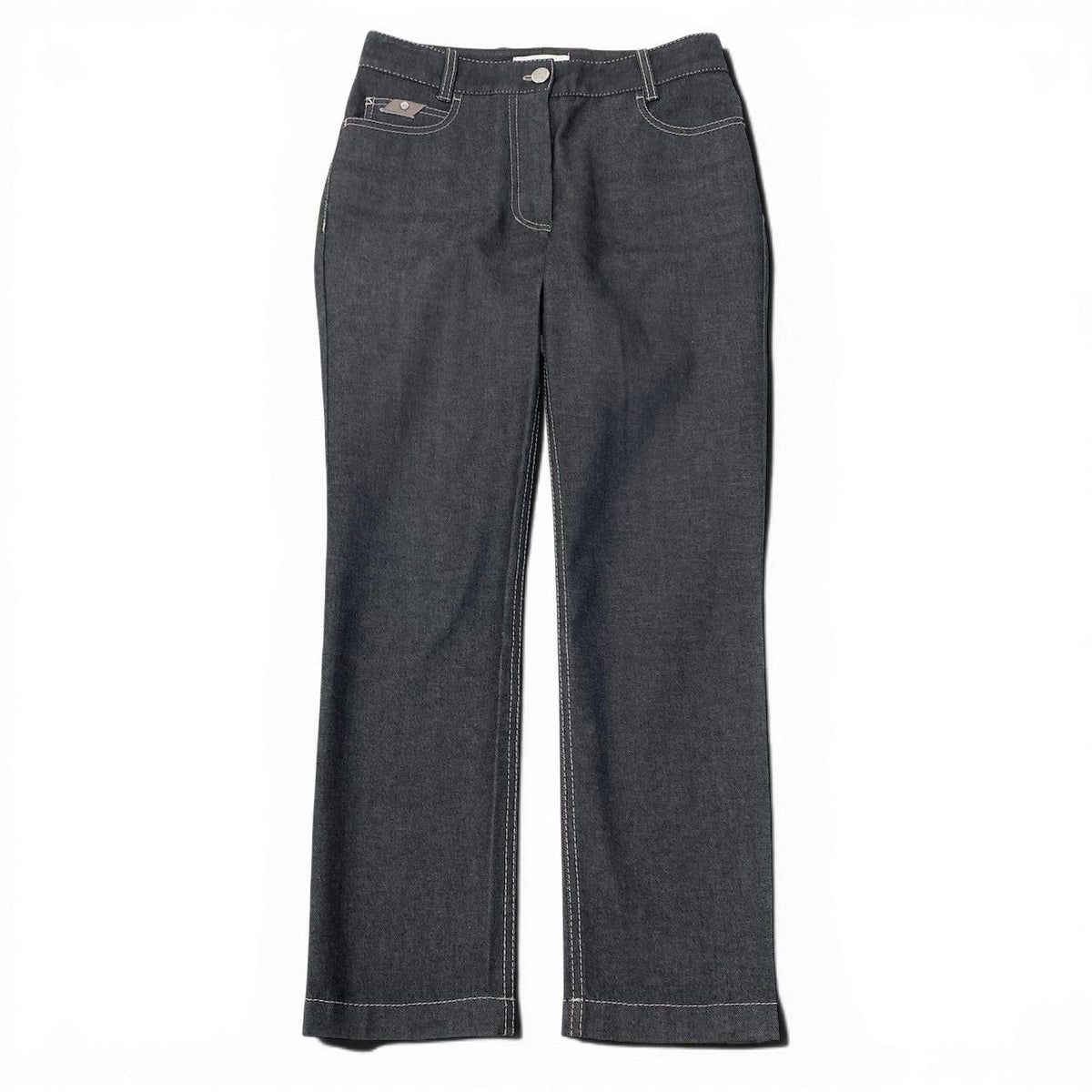 Celine Skinny Denim Embroidery Design Pants Gray