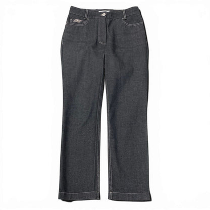 Celine Skinny Denim Embroidery Design Pants Gray