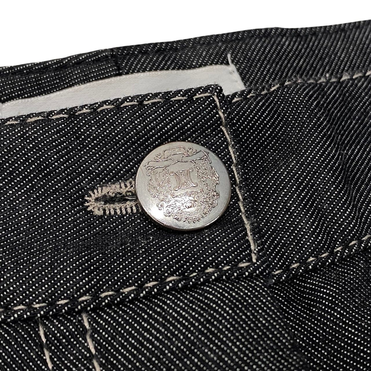 Celine Skinny Denim Embroidery Design Pants Gray — view 8