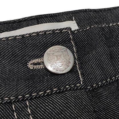 Celine Skinny Denim Embroidery Design Pants Gray — view 8