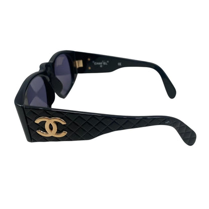 Chanel Sunglasses Quilted CC Logo Black Gold Eyewear — view 5