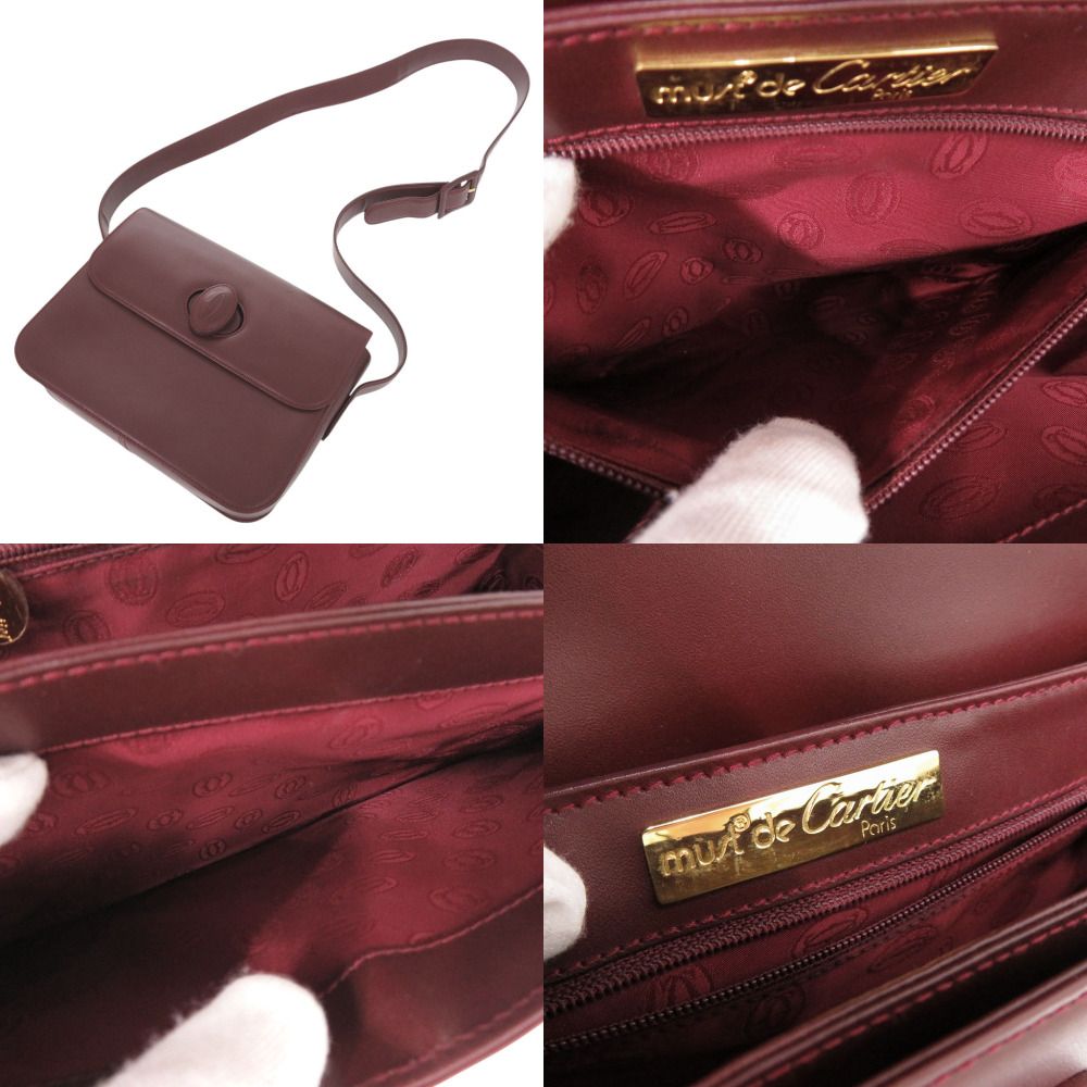 Cartier Must Line Leather Bordeaux Shoulder Bag — view 6
