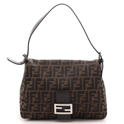 Fendi Zucca Mamma Baguette Dark Brown Silver Canvas Leather 2119/26325/009