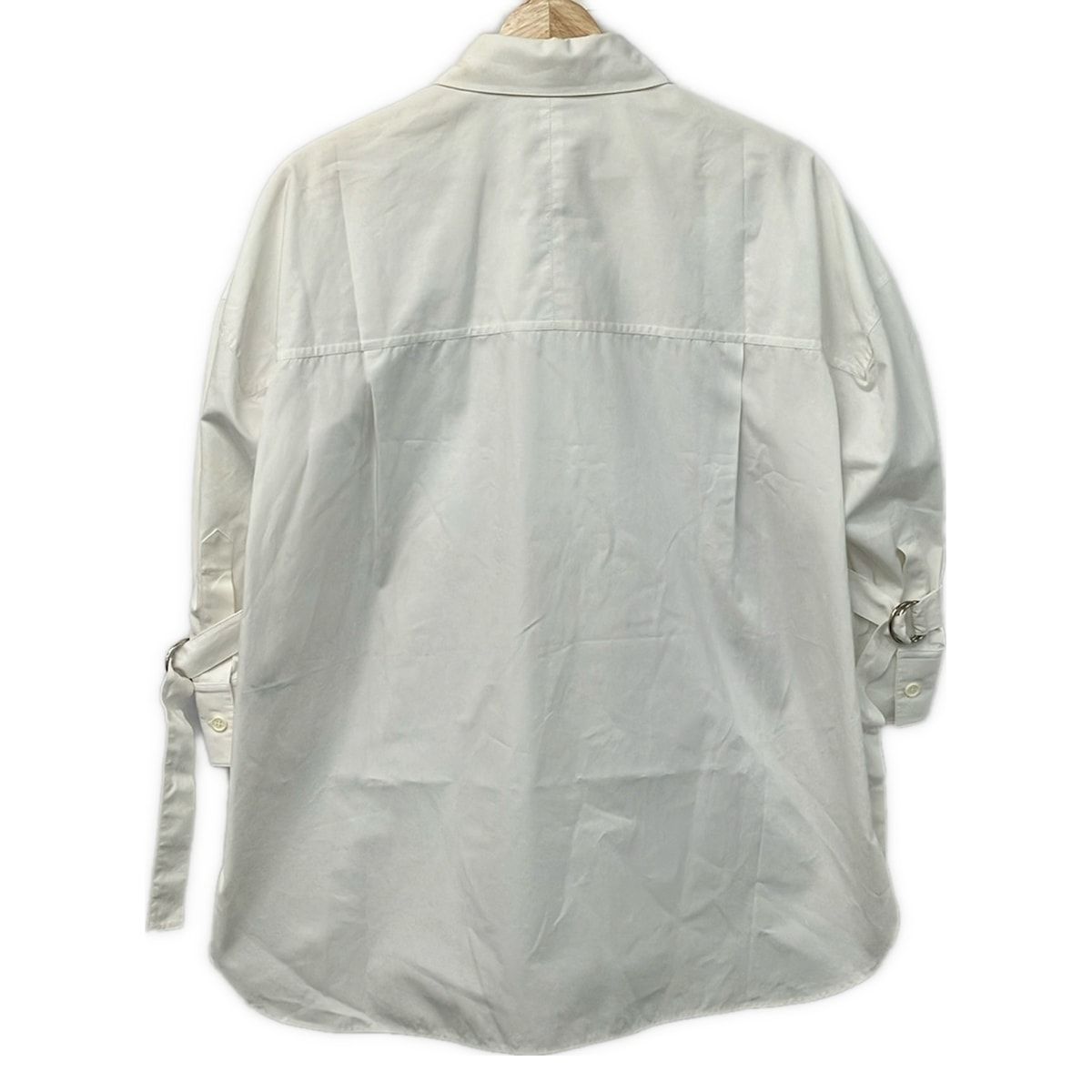Celine Three Quarter Sleeve Shirt Blouse M White — view 2