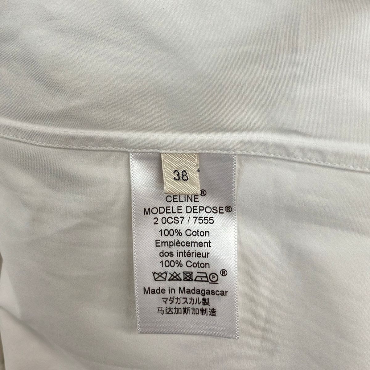 Celine Three Quarter Sleeve Shirt Blouse M White — view 5