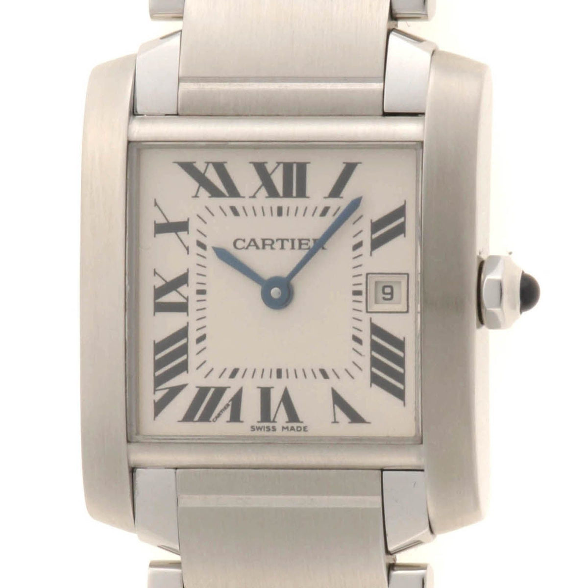 Cartier Tank Francaise MM Watch Steel Silver Dial Quartz