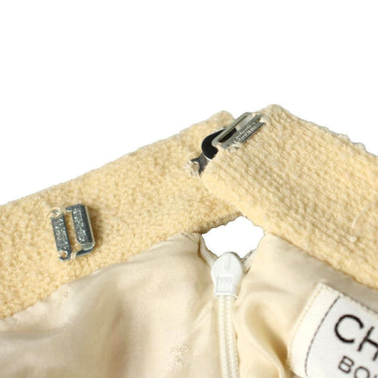 Chanel Pencil Skirt Knee Wool Cream Beige 40 — view 4
