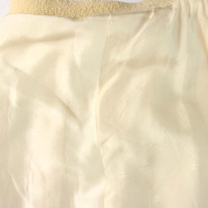 Chanel Pencil Skirt Knee Wool Cream Beige 40 — view 5