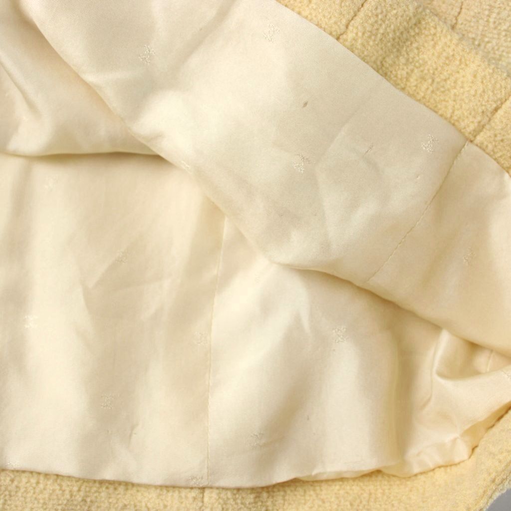 Chanel Pencil Skirt Knee Wool Cream Beige 40 — view 6
