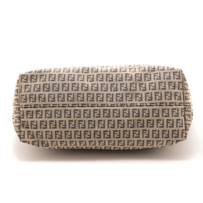 Fendi Zucchino Tote Bag Beige Black Canvas Leather — view 3