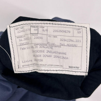 Hermes Blue Linen Mixed Leather Sellier Shorts 48 — view 4