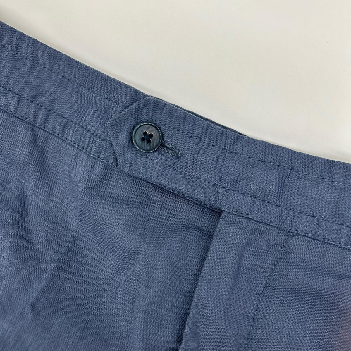 Hermes Blue Linen Mixed Leather Sellier Shorts 48 — view 6