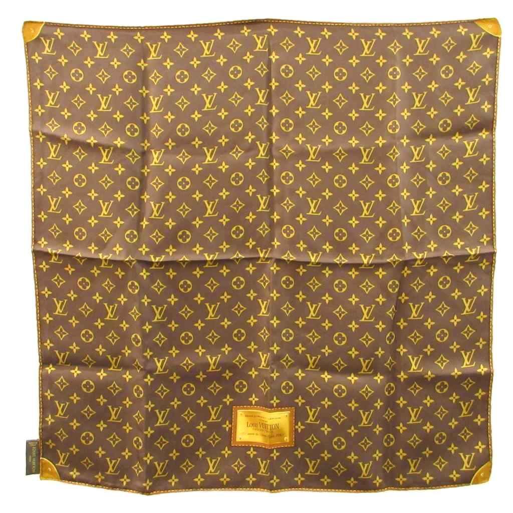 Louis Vuitton Monogram Carre Classic Silk Scarf Brown