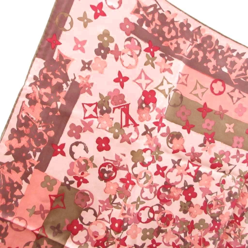 Louis Vuitton Monogram Print Carre Silk Scarf Pink — view 3