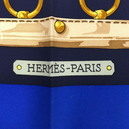 Hermes Carre 90 Aux Champs to the Field Scarf Blue — view 3