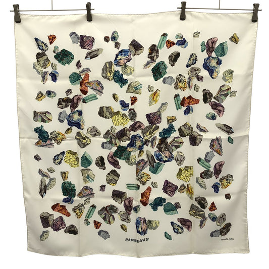 Hermes Carre 90 Mineraux Mineral Scarf White