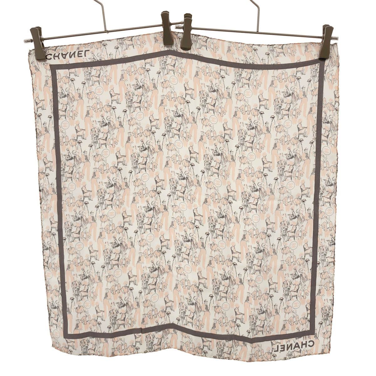 Chanel Graphic Print Scarf Pink — view 2