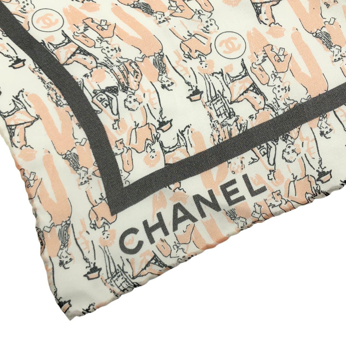 Chanel Graphic Print Scarf Pink — view 3