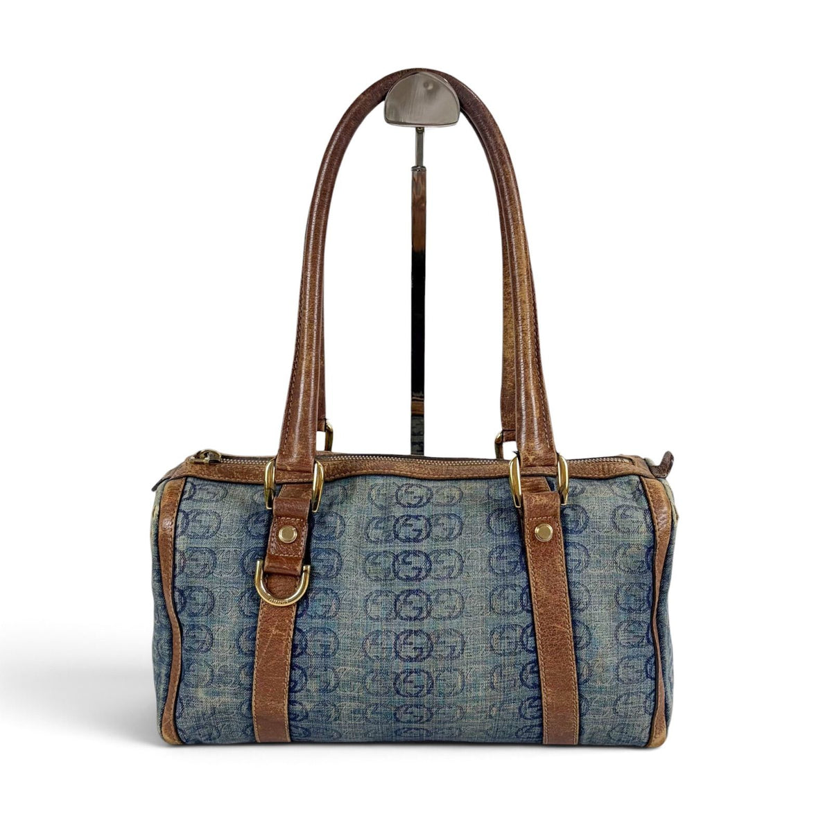 Gucci Mini Boston Bag Denim Leather GG