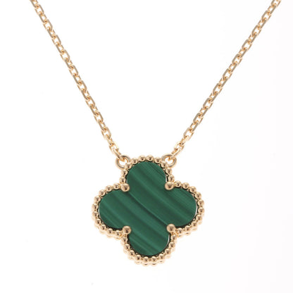 Van Cleef & Arpels Vintage Alhambra NC YG Malachite Necklace 18k Yellow Gold 18k