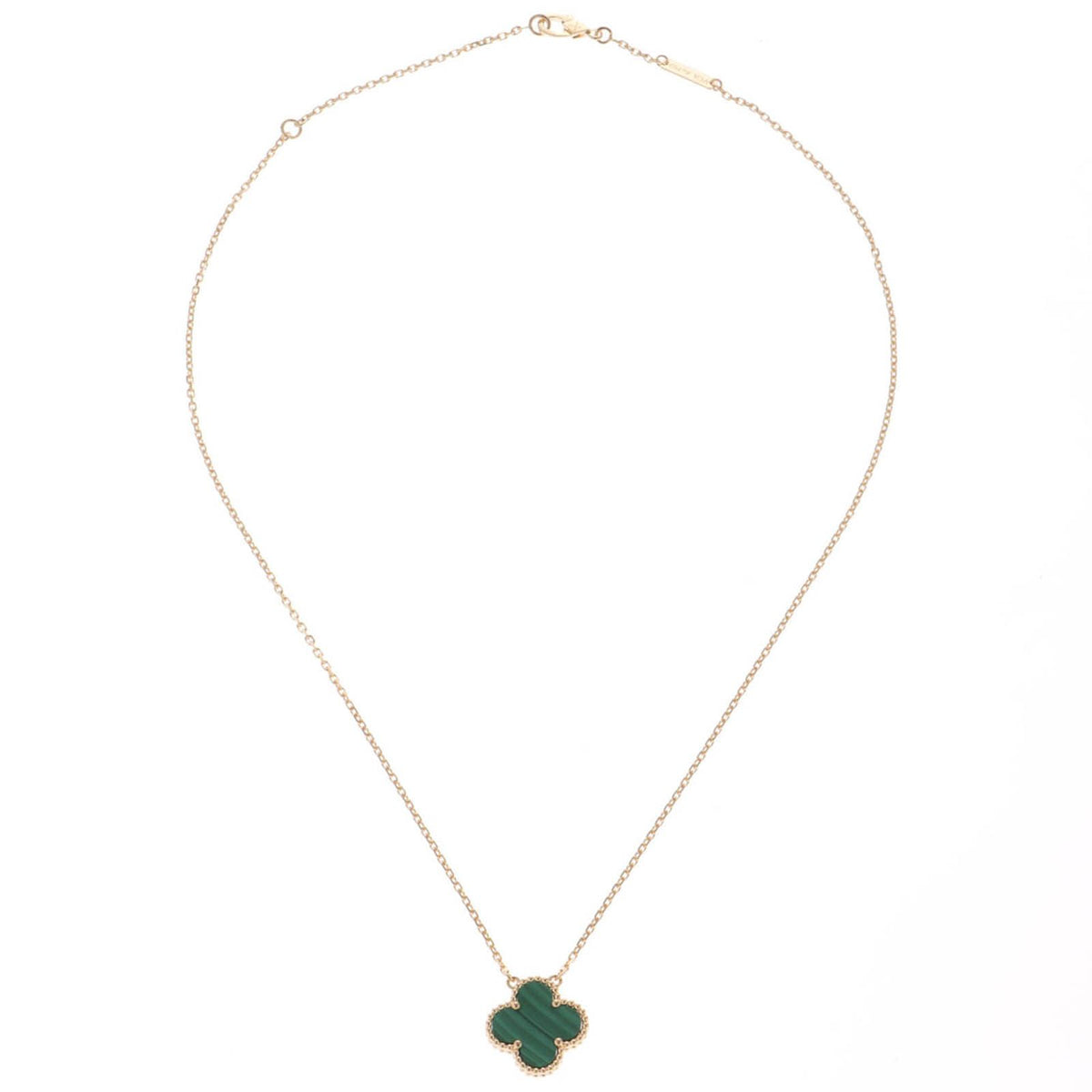 Van Cleef & Arpels Vintage Alhambra NC YG Malachite Necklace 18k Yellow Gold 18k — view 2