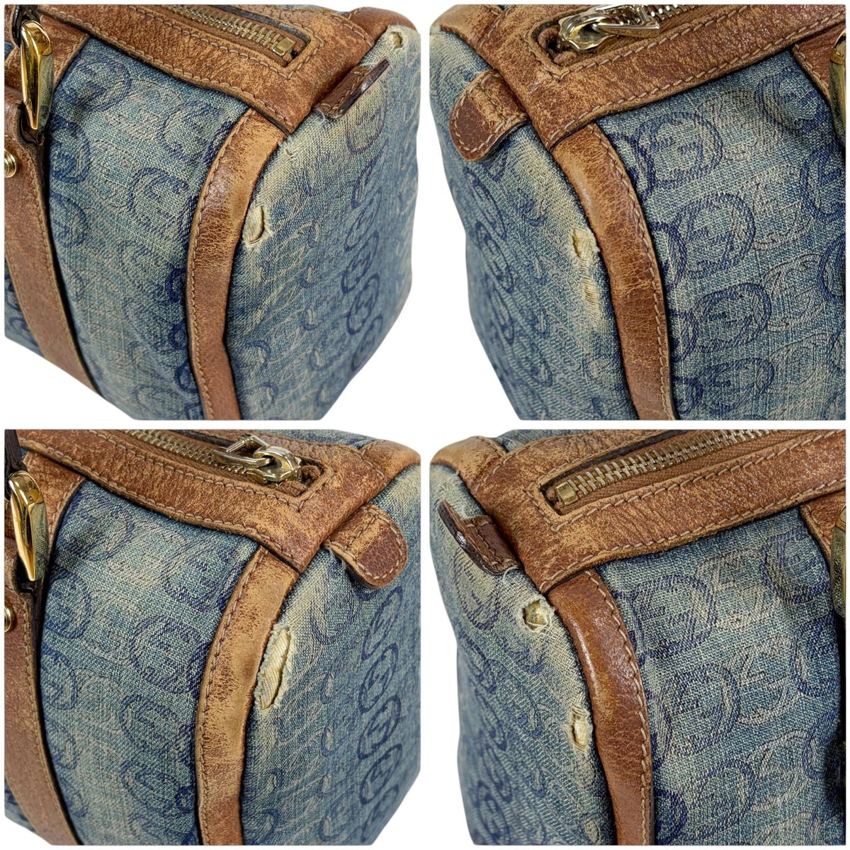 Gucci Mini Boston Bag Denim Leather GG — view 4