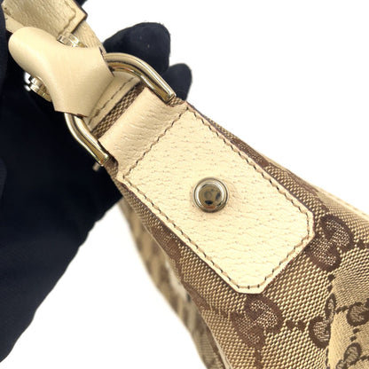 Gucci Abbey Leather Canvas Off White Beige Bag Gold — view 8