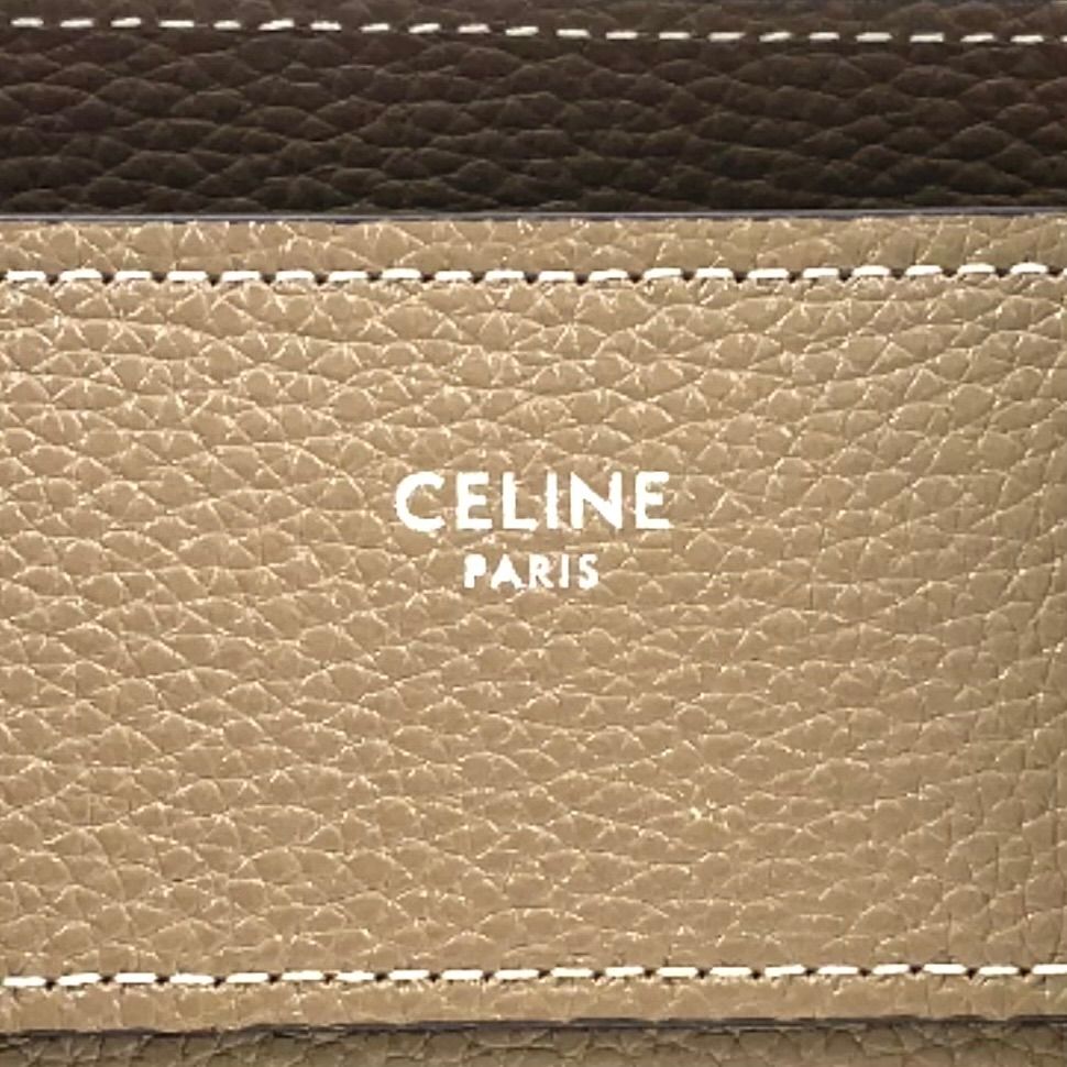 Celine Luggage Micro Leather Gray Beige Handbag Silver — view 4