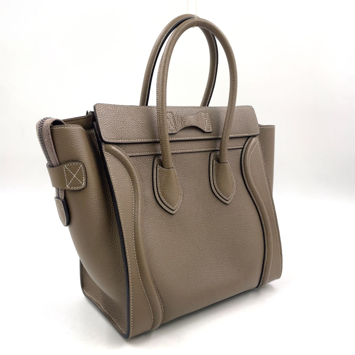 Celine Luggage Micro Leather Gray Beige Handbag Silver — view 2