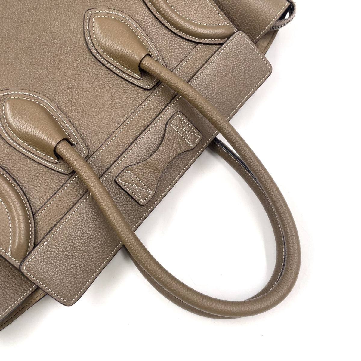 Celine Luggage Micro Leather Gray Beige Handbag Silver — view 6